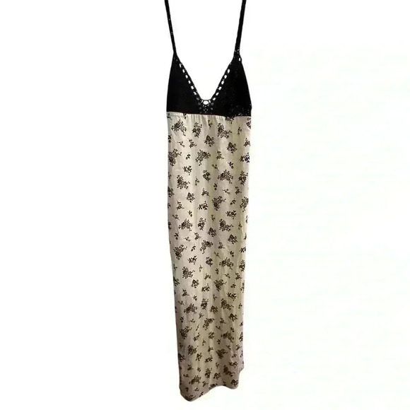 Zara Women's M Satin Floral Maxi Dress Crochet Top Party Cocktail - Picture 1 of 14